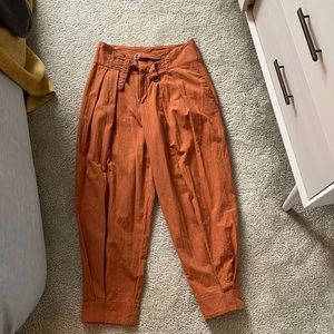 Size 4 orange (squash orange) free people baggy/genie pants